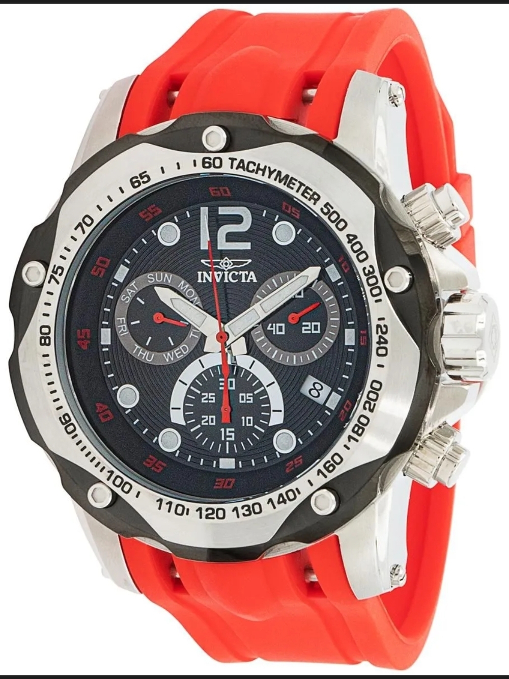 Invicta Men’s Red and Black Chronograph Tachymeter Watch